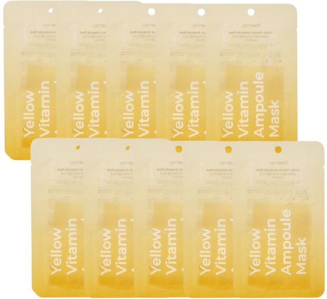 Freemay Gelbe Vitamin Ampulle Tuchmaske, 10 Stück, mit Niacinamid und Panthenol - Bild 1