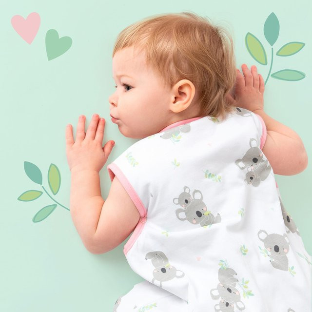Schlummersack Schlafsack ohne Füße für Babys in Pink und Weiß 1.0 Tog - Bild 1