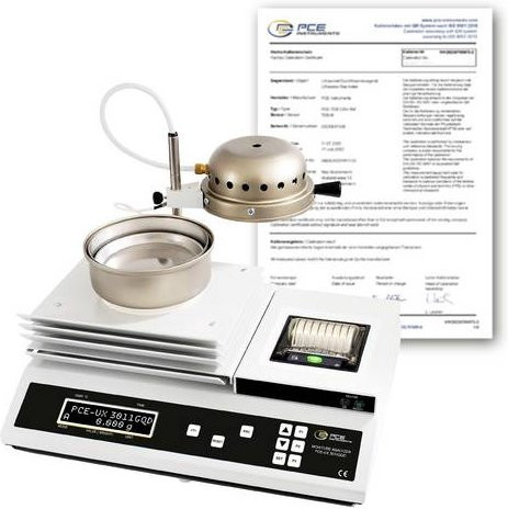 PCE Instruments Feuchtebestimmerwaage PCE-UX 3011GQD-ICA in Silber mit eingebautem Drucker, 200g und bis 600°C, inkl. ISO-Zertifikat - Bild 1