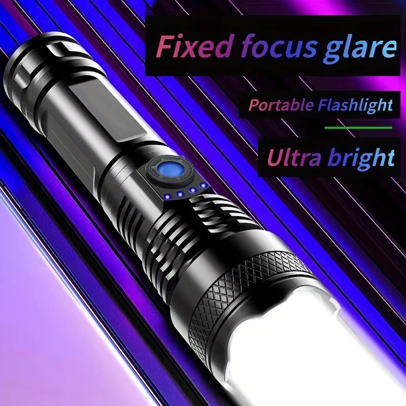 KDULIT LED-Taschenlampe mit 10000 Lumen, wiederaufladbare taktische Taschenlampe in Schwarz, IPX7 wasserdicht - Bild 5