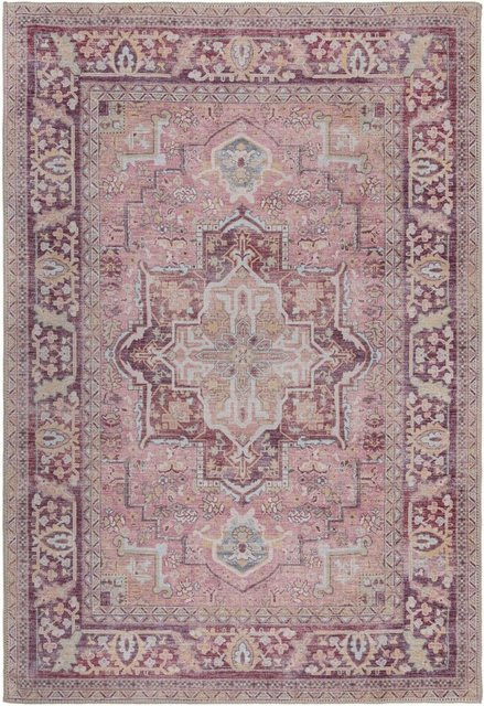 Waschbarer Teppich HALD Kadima Design in Rosa mit Orient-Medaillon, B/T: 160 x 230 cm - Bild 1