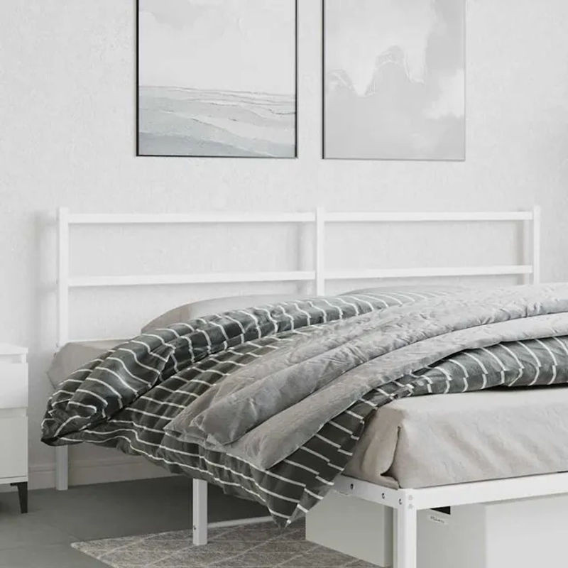 Vidaxl Metall-Kopfteil in Weiß im klassischen und minimalistischen Design, Breite: 193 cm - Bild 1