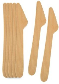 Papstar Messer Pure aus Holz in Beige und Weiß, 100 Stück - Bild 1