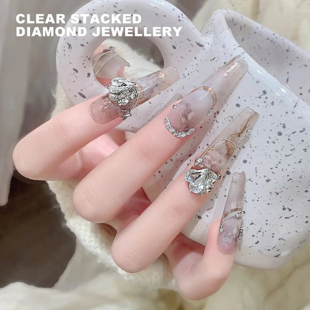 kaniu Nagel Charms, Weiß, Strass Perlen, 2 Stück - Bild 1