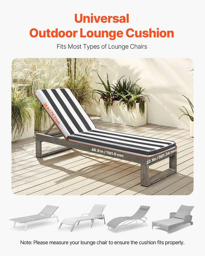 Set aus 2 Outdoor-Liegestuhl-Kissen von Buying Solutions, MB, wasserabweisend und UV-beständig, Polyestergewebe, B/H/T: 89 x 56 x 71 cm - Bild 4