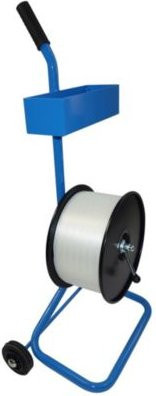 Banholzer und Wenz Bandabroller für Polyester-Kraftbänder, fahrbar, blau-schwarz - Bild 1