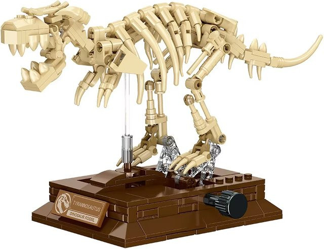 Dinosaurier-Skelett Bausteine MOC, Dinosaurier, Weiß - Bild 1