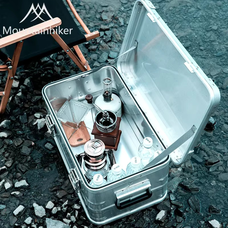 Mountainhiker Outdoor-Aufbewahrungsbox aus Aluminiumlegierung in Silber, Kapazität 20-96L - Bild 4