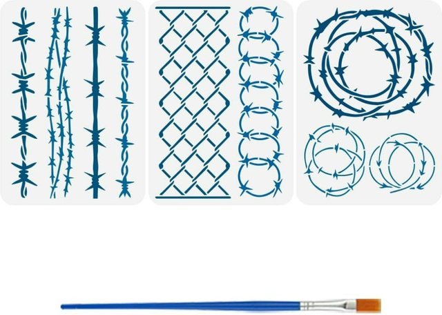 3 Stück DIY-Schablonen mit Eisendraht-Muster für Bastelarbeiten und Malvorlagen, Breite: 29,7 cm, Höhe: 21,0 cm - Bild 1