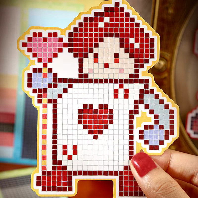 Mr.Paper Wonderland-Serie Pixel-Art Fuse Bead Sticker Set, 4er Packung, Retro 8-Bit Deko für Journal, Scrapbook und DIY Notizbuch, Multicolour - Bild 3