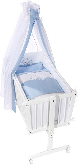 Easy Baby Wiege aus lackierter massiver Buche in Weiß, B/T: 90 x 45 cm - Bild 1