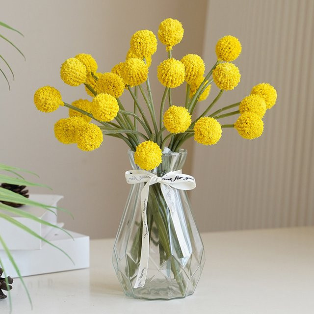9er Set WQNJIN Künstliche Chrysanthemen und Löwenzahn in Gelb als Tischdekoration für Hochzeit und Zuhause - Bild 1