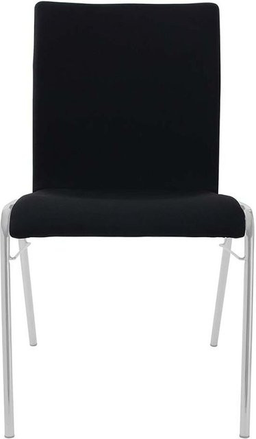 BMV Besucherstuhl A45 aus Buche mit Vollpolster, Sitz schwarz, Gestell silber, B/T/H: 50 x 54 x 86 cm - Bild 1
