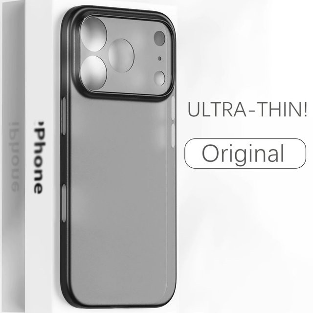 Ultra Thin Handyhülle für iPhone 17, 16, 15, 14, 13 Pro Max Plus, stoßfeste Rüstung mit mattierter Kühlung, transparent grau - Bild 1