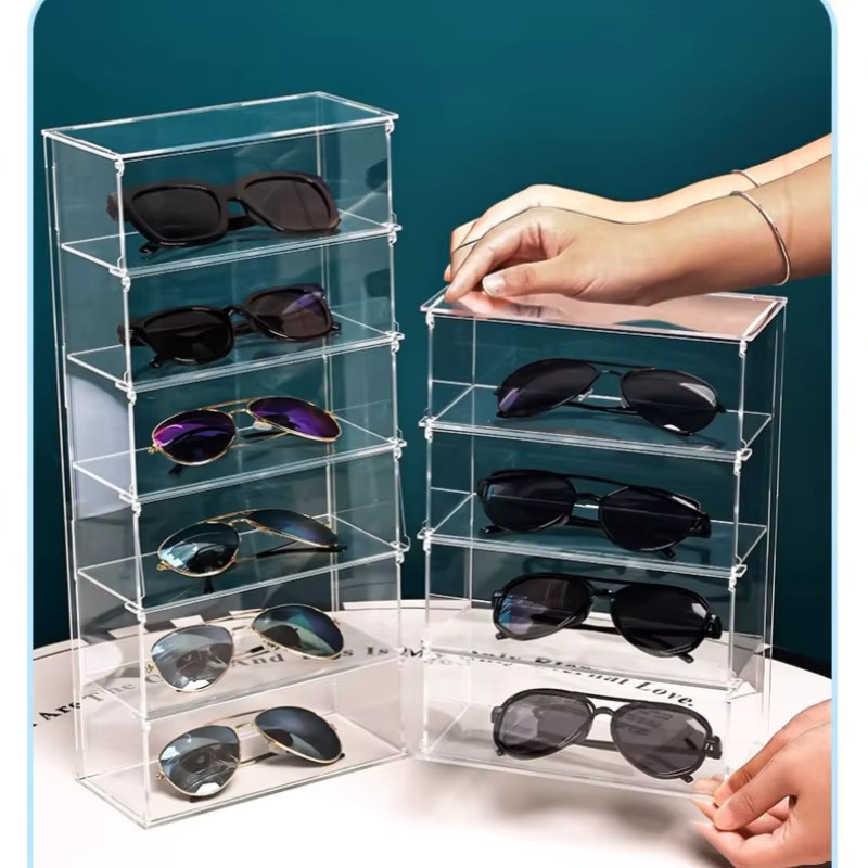 Transparenter Sonnenbrillen-Organizer aus Acryl als Brillenetui und Brillenhalter für Damen und Herren - Bild 2