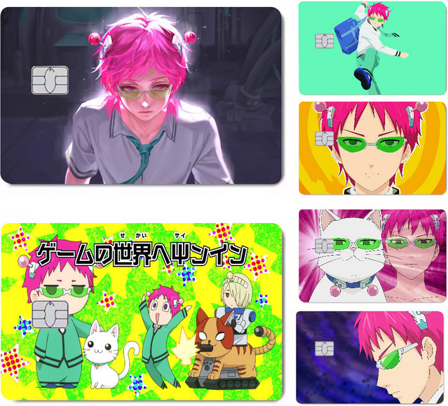 Saiki Kusuo Das katastrophale Leben von Saiki K wasserfeste Aufkleber Set mit VISA-Kreditkarte und U-Bahn-Zugangskarte Multicolor - Bild 1