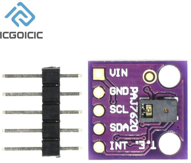 PAJ7620U2 Gestensensormodul in Violett mit 9 Bewegungsgesten, I2C-Schnittstelle und 3,3 V für Arduino, ESP32 und IoT-Projekte - Bild 1