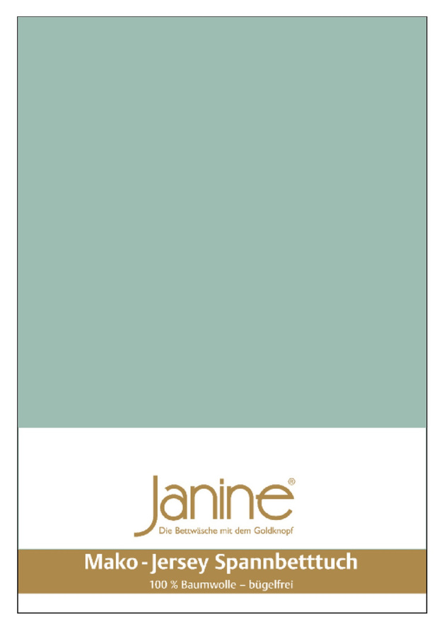 Janine Spannbetttuch aus Mako-Jersey aus 100% Baumwolle, Farbe: Rauchgrün, B/T: 140 x 200 cm oder 160 x 200 cm - Bild 1