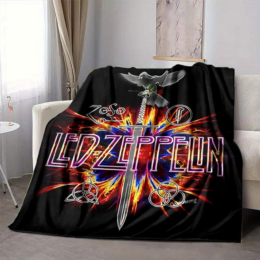 Yun Heng Four Flanell Überwurf LED Zeppelin Design in Multicolour, B/B: 80 x 120 cm - Bild 6