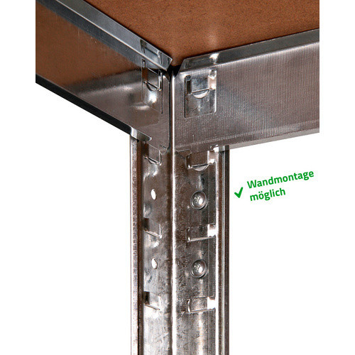 Ondis24 Schwerlast-Steckregal Basti 2er-Set aus Metall in Grau und Silber, B/H/T: 70 x 148 x 30 cm - Bild 2