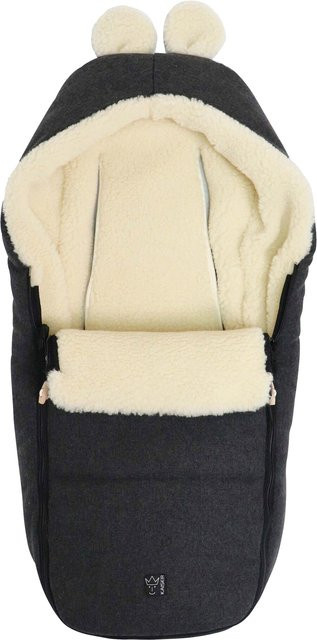 Kaiser Winterfußsack HOODY MAUS WOOL für Babyschalen in Grau mit Wolle - Bild 1