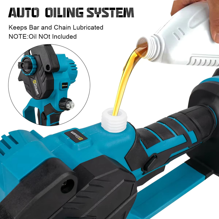 Gisam 8 Zoll Bürstenlose Akku-Kettensäge in Blau für Makita 18V LXT Akkus - Bild 3