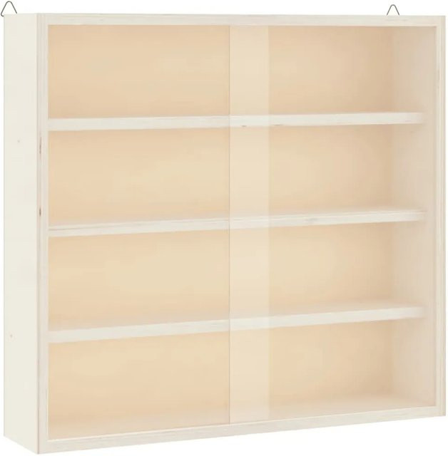 vidaXL Sammlervitrine aus Sperrholz mit Glastüren und Regalböden, Wandmontage, B: 40 cm, T: 8,5 cm, H: 37 cm - Bild 1