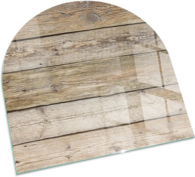 Tulup Glasplatte für Kamin in Beige, Halbkreis, B: 100 cm x T: 100 cm - Bild 1