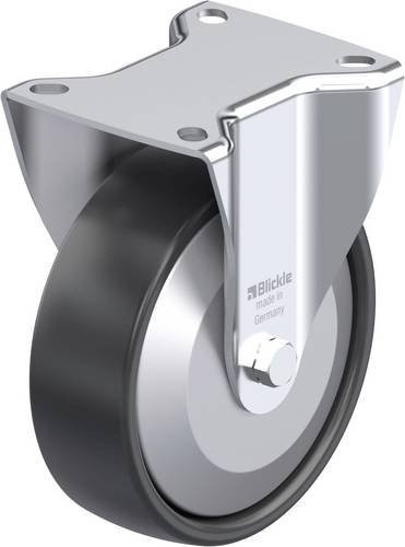 Blickle B-PP 125R-FA Stahlblech-Bockrolle in Schwarz-Grau mit 125 mm Rad-Durchmesser und 200 kg Tragfähigkeit - Bild 1