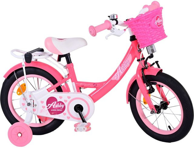 TPFSports Ashley Kinderfahrrad, Mädchen, 14 Zoll, Rot/Rosa, Rücktritt + Handbremse - Bild 1