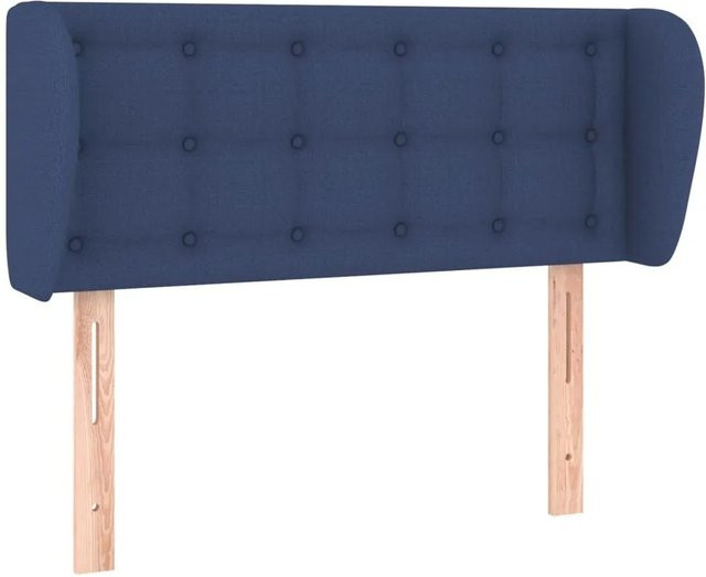 vidaXL Kopfteil mit Ohren in Blau aus Stoff, B/T/H: 103 x 23 x 78/88 cm - Bild 1