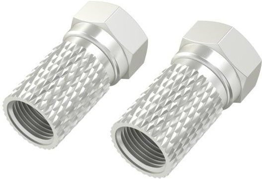 Hama Antennen-Adapter-Set mit 4 schraubbaren F-Steckern in Silber - Bild 1