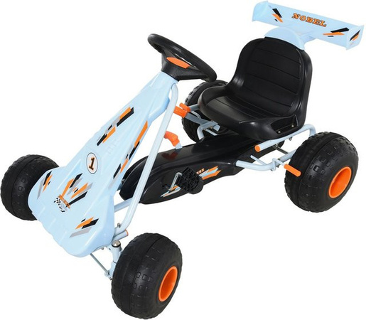 HOMCOM Go Kart Kinderfahrzeug Tretauto mit Pedal Hellblau ab 3 Jahre