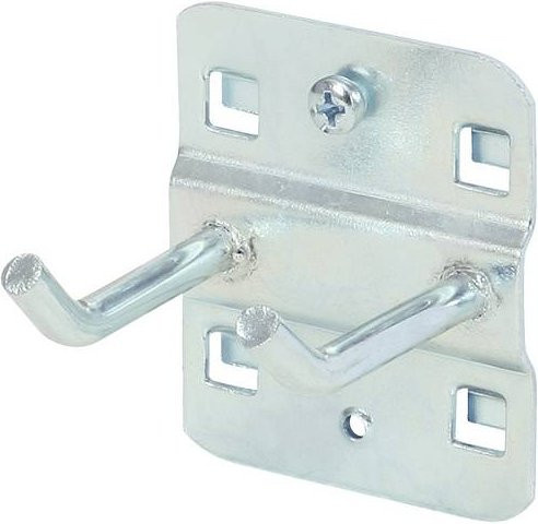 KS Tools Doppelter Werkzeughalter mit schrägem Hakenende aus verzinktem Stahl in Silber, Durchmesser: 6 mm, Länge: 35 mm - Bild 1