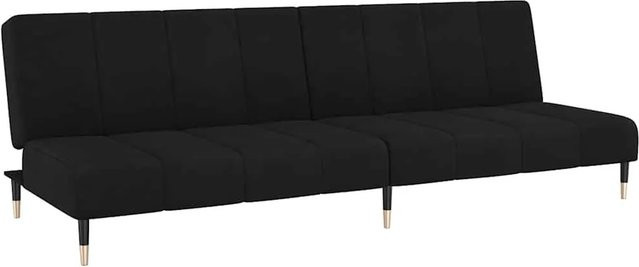 vidaXL Schlafsofa 2-Sitzer Click-Clack in Schwarz aus Samt mit Schlaffunktion - Bild 1