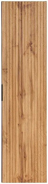 Badschrank Zevara im Bohème-Stil mit geripptem Design in Beige und Braun, Breite: 35 cm, Höhe: 140 cm, Tiefe: 25 cm - Bild 1