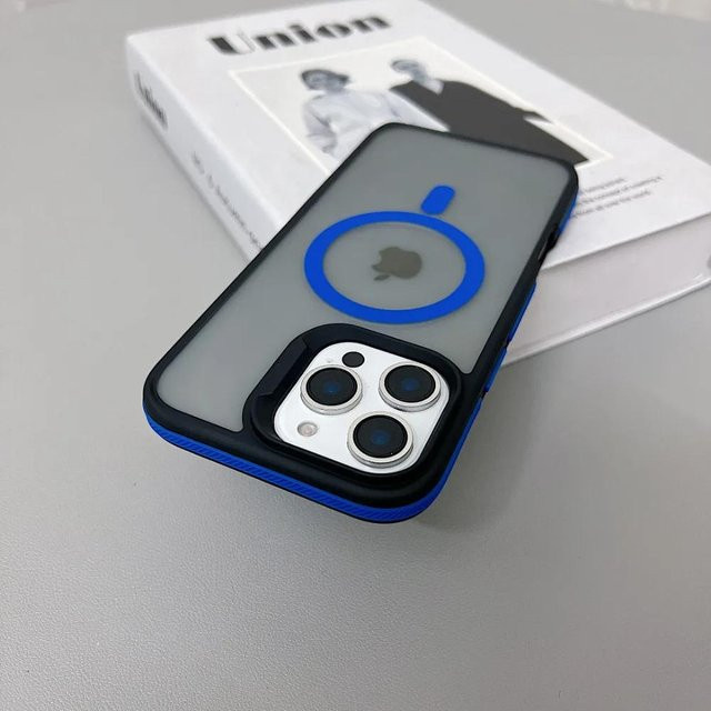 Yiran Magnetische Panzer Hülle für iPhone 11 bis 16 Pro Max, Matt und Durchscheinend, Stoßfest mit MagSafe Unterstützung, Farbe: Grau - Bild 1