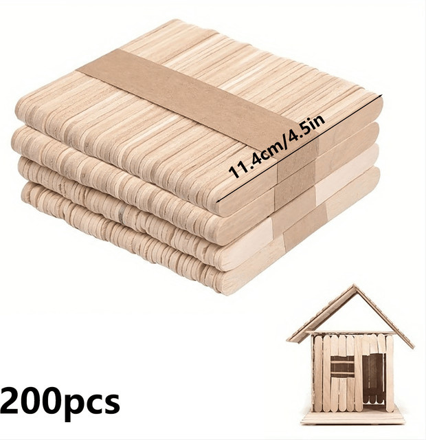 Mehrzweck Holzstäbchen aus Holz in Beige für DIY-Projekte und Waxing, Länge: 11,4 cm - Bild 1