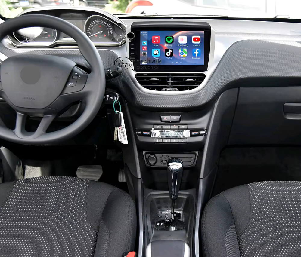 HMG Autoradio mit GPS und drahtlosem CarPlay sowie Android Auto für Peugeot 2008 und 208 (2012 - 2018) in Schwarz - Bild 2