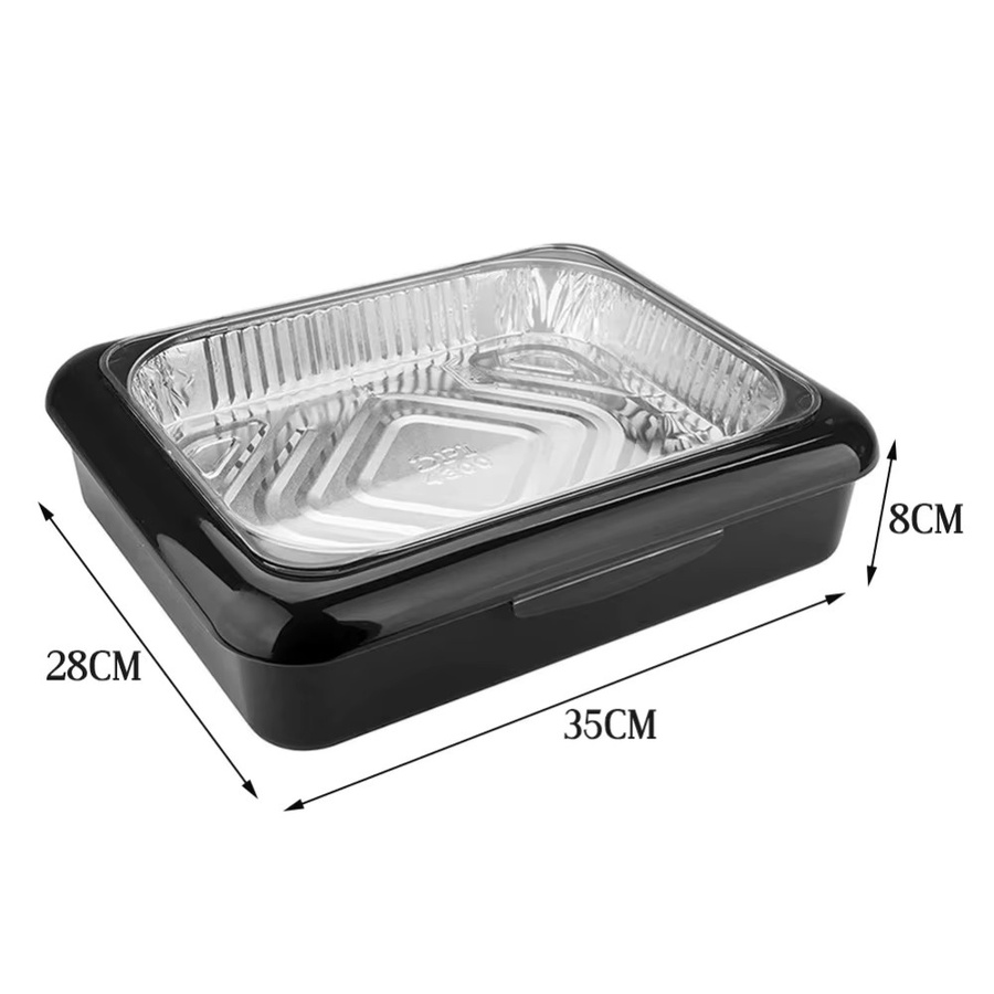 FEB.WIND Aluminiumfolien-Trägerpfannen mit Deckel in Silber und Weiß für Camping und Grillen - Bild 5