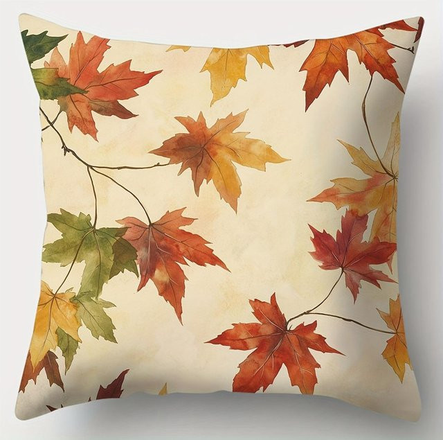 JMG Clothing Kissenbezüge mit Herbst-Ahornblattmuster in Multicolour, B/B: 60 x 60 cm - Bild 1