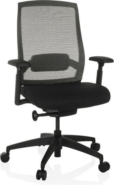 hjh OFFICE Profi Bürostuhl COLORE in Schwarz mit Stoff und Netzstoff, höhenverstellbar mit Armlehnen - Bild 1