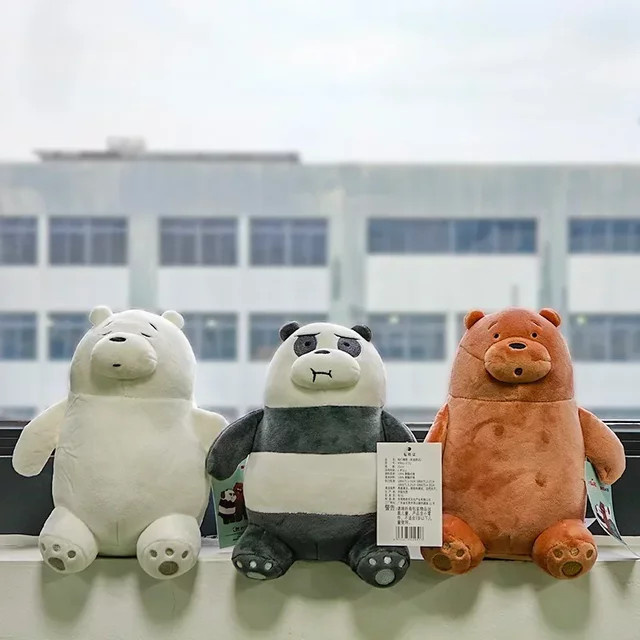 HUGKIS We Bare Bears Dekokissen Multicolor, weiches Plüschkissen mit Panda und Braunbär für Sofa und Bett - Bild 1
