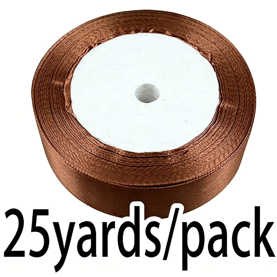 RIBBON HOUSE Einseitiges Kaffeeband in Braun für Geschenkboxen und Weihnachtsdekoration, 25 Yards pro Rolle - Bild 5