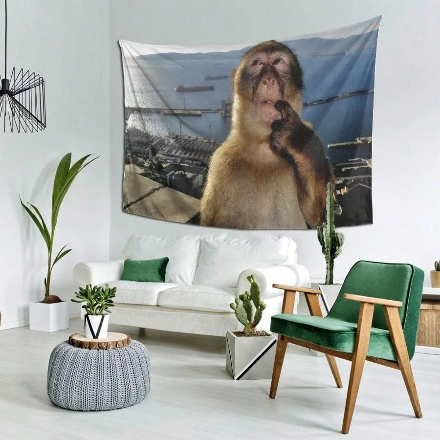 Affen-Meme Wandteppich aus Polyester von JMG Household Supplies, Mehrfarbig, B x H: 40 x 60 cm - Bild 4