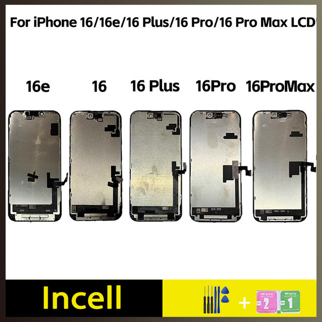 Incell Display Ersatz für Apple iPhone 16, 16 Plus, 16 Pro Max und 16e mit 3D Touchscreen Digitizer LCD Bildschirm - Bild 1