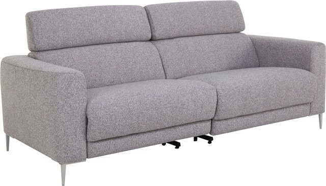 2-Sitzer Sofa MONDO NAILA in Silber Grau mit Stoffbezug und Armlehnen, B/T/H: 220 x 130 x 58 cm - Bild 1