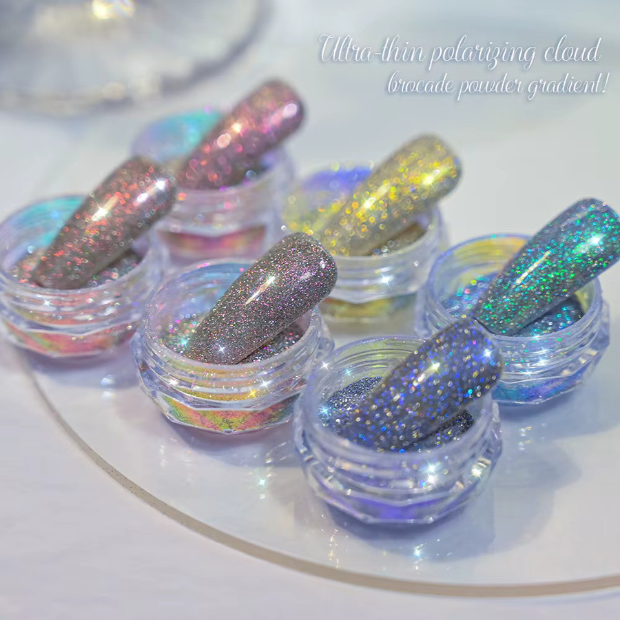 MAFANAILS Nagel Glitter Puder, Aurora, 6er-Set, Schimmernd - Bild 2