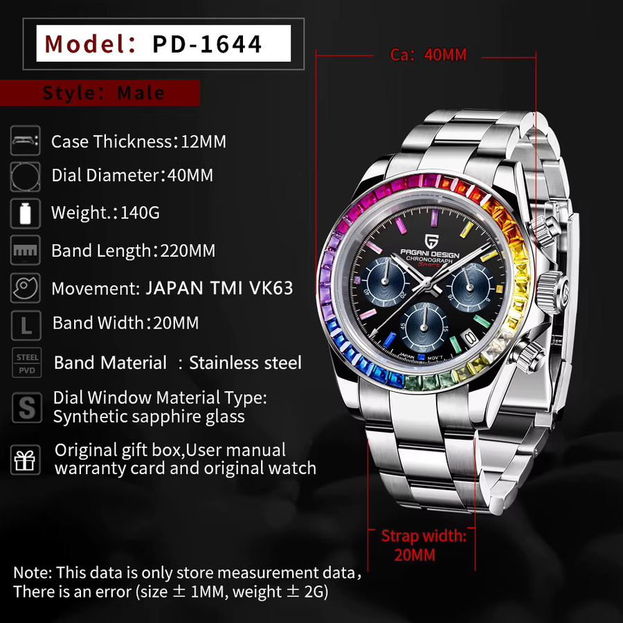 PAGANI DESIGN Chronograph, Quarz, Edelstahl, Diamant, Herren - Bild 5