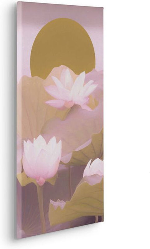 Komar Leinwand Abstrakt Floral in Rosa, Modernes Wandbild im Querformat, B: 60 cm, H: 60 cm - Bild 1